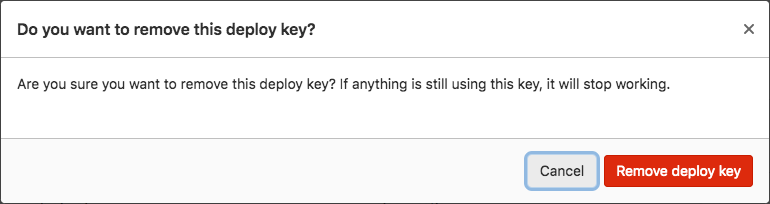 Deleting deploy keys will inform the user if in use