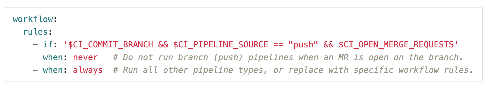 Use both branch and MR pipelines without duplication