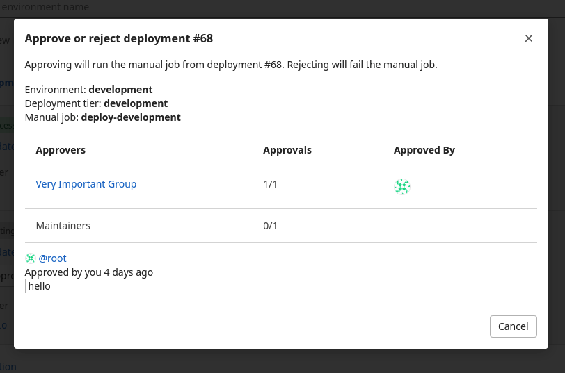 Show multiple approval rules in deployment approval UI