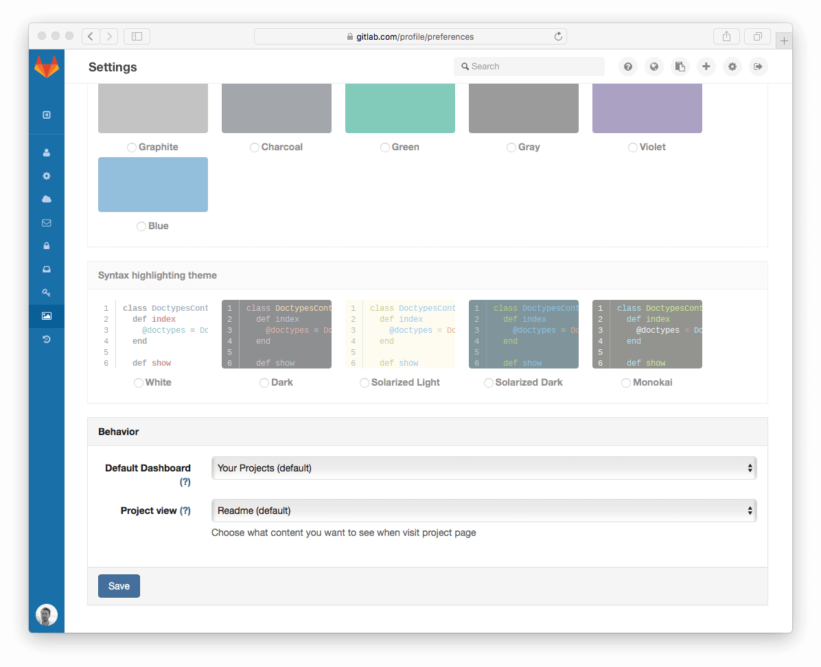 Project Dashboard configuration