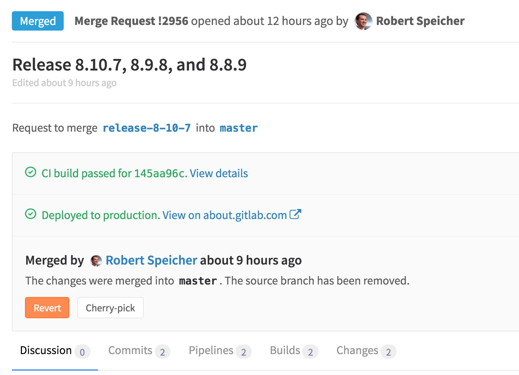 See deploy status in merge request in GitLab 8.11