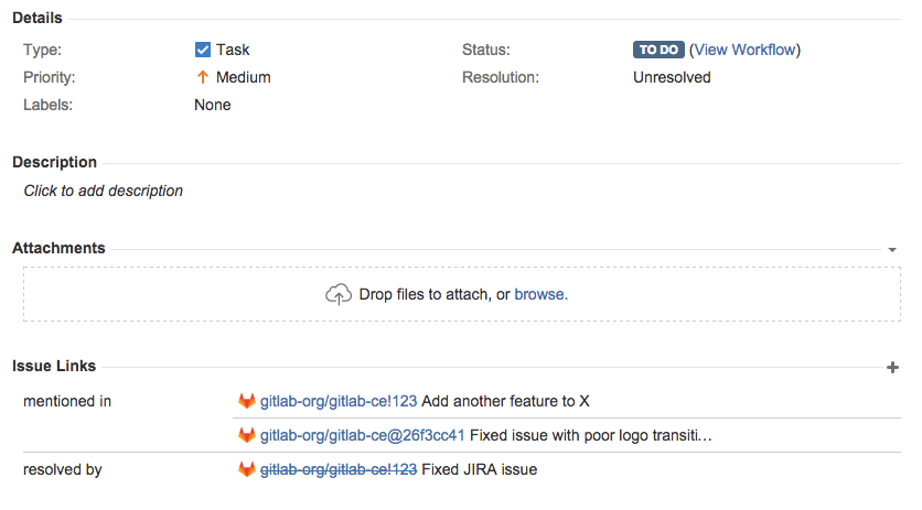 Remote Issue Links to JIRA with GitLab 8.14
