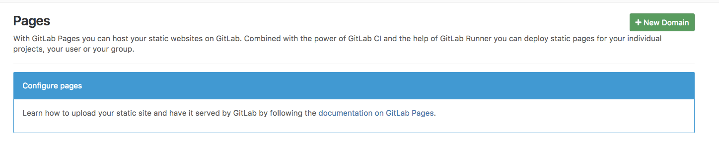 configure GitLab Pages
