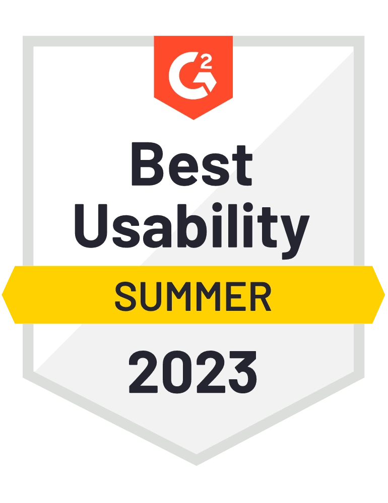 G2 Best Usability - Summer 2023