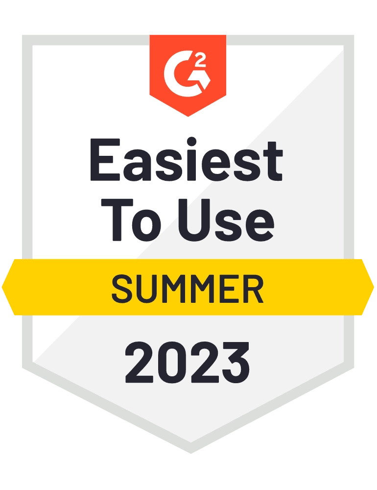 G2 Easiest to use - Summer 2023