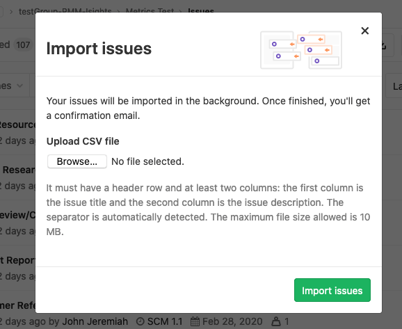 10 - Import issue screen