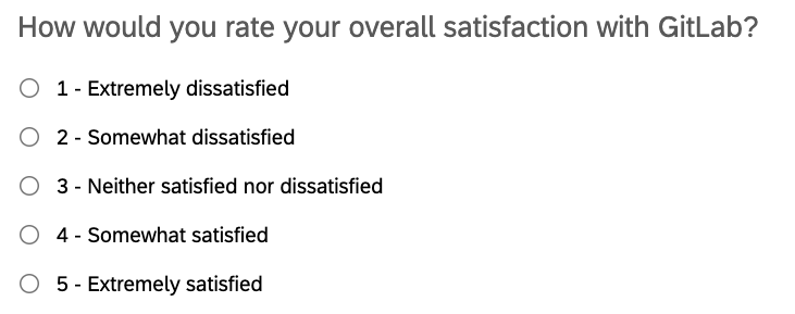 Example of a rating scale survey question
