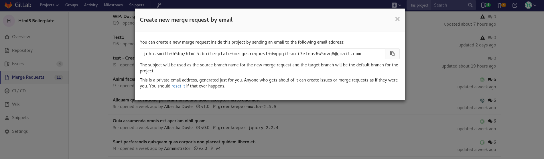 Иллюстрация к Create merge request through email