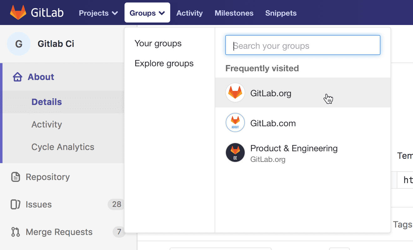 Gitlab mirror. GITLAB поиск с фильтрами. Dropdown with Groups. GITLAB доступ закрыт. GITLAB menu description.