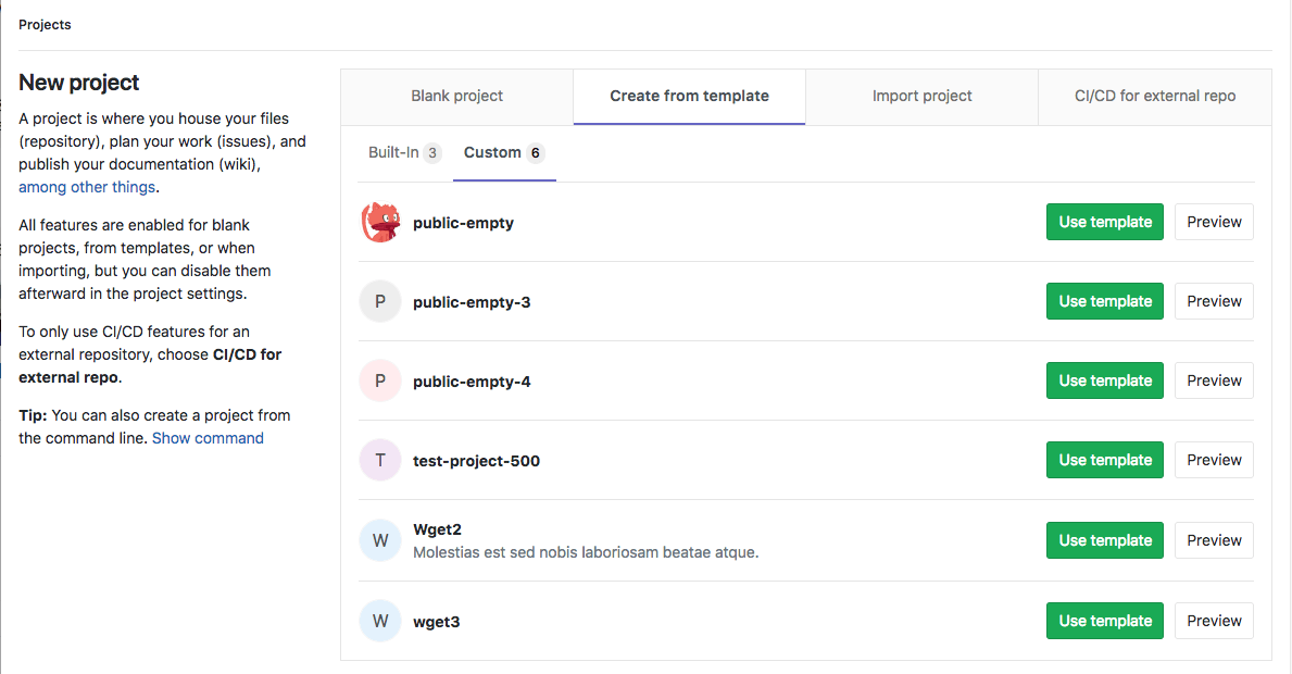 Gitlab Include Template