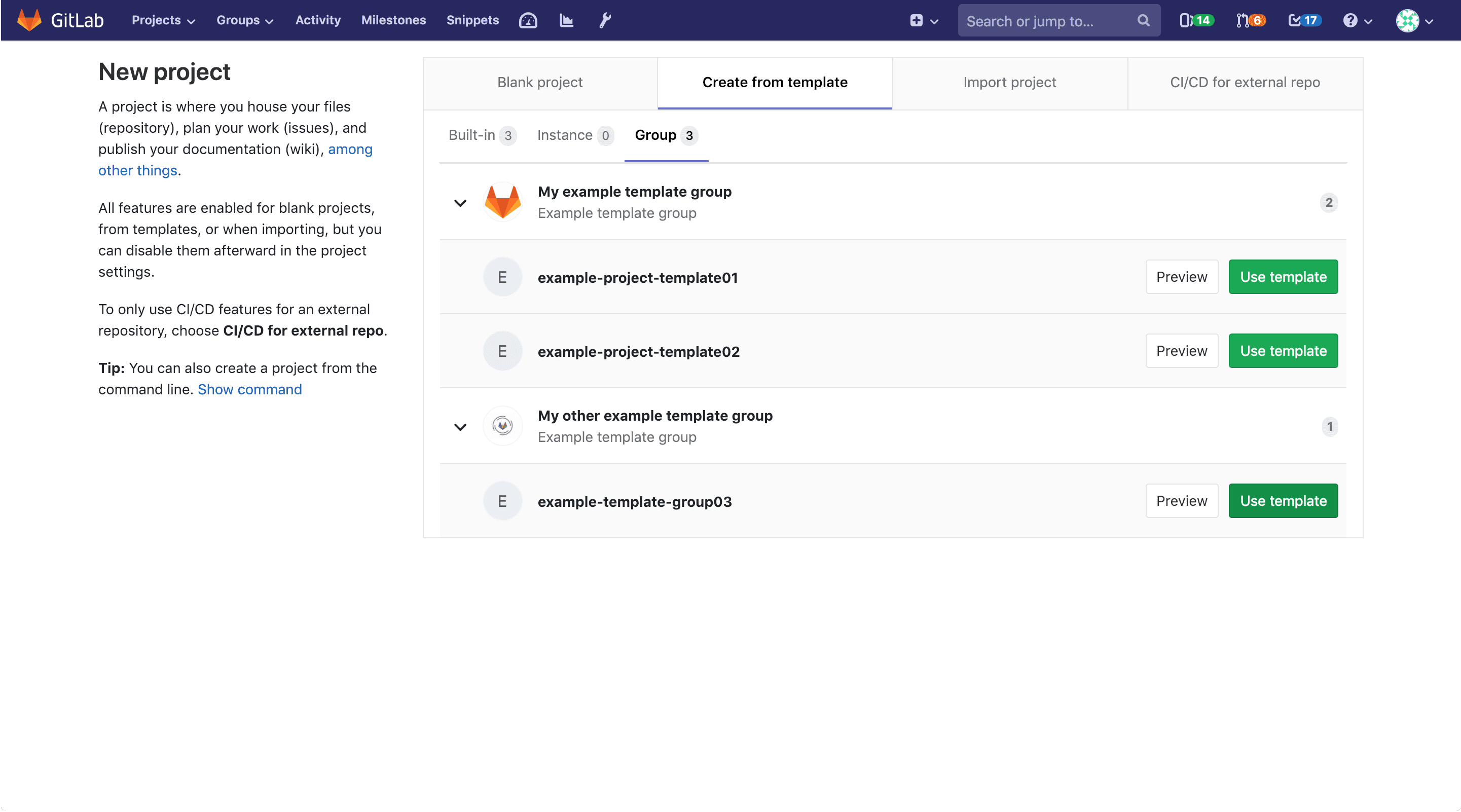 Gitlab Project Templates