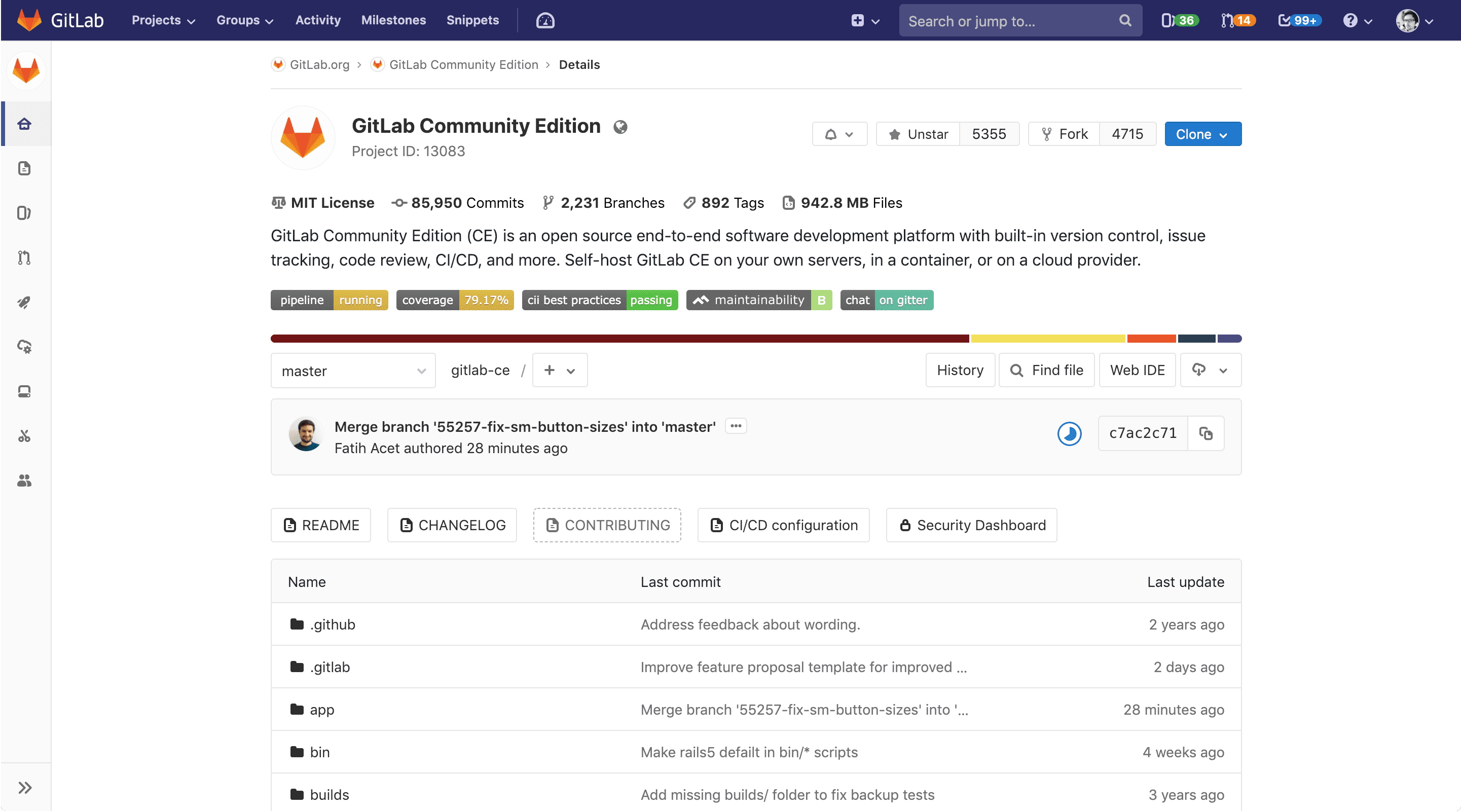 Improved project overview