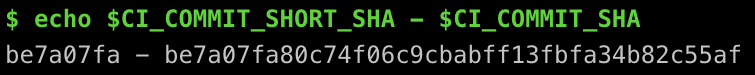 Short commit SHA available as environment variable
