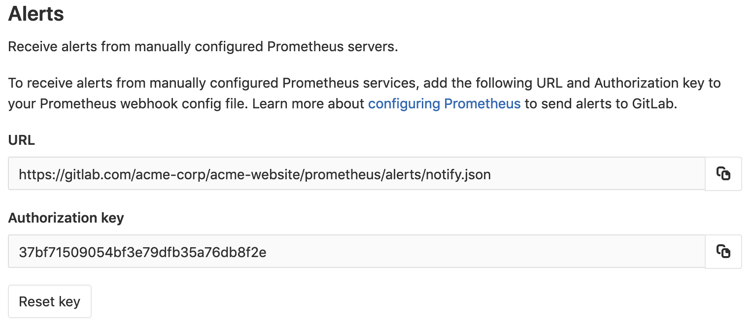 Receive alerts from manually configured Prometheus instances
