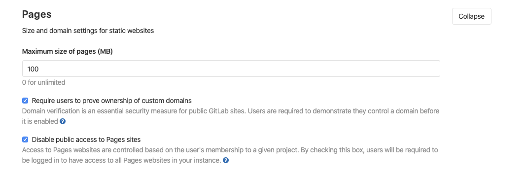 Require all users to log in to access GitLab Pages websites