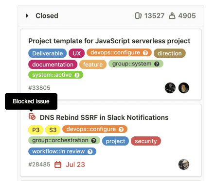 Visually differentiate blocked issues on issue boards