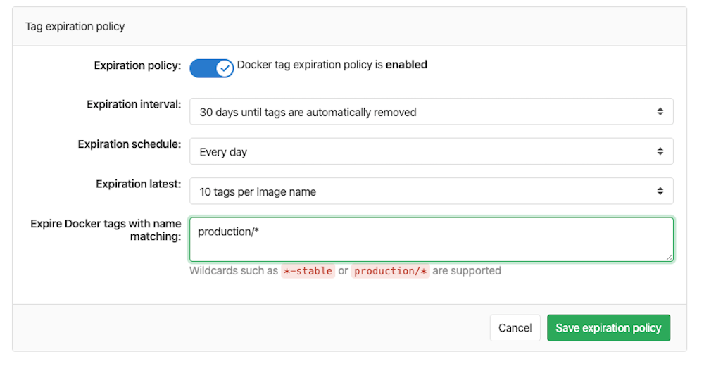 Leverage policies to remove Docker images
