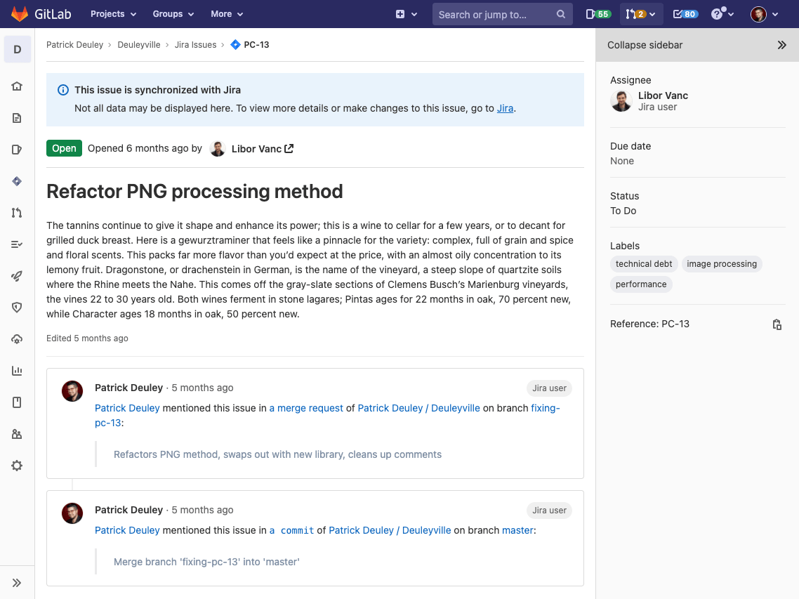 View Jira issue details in GitLab