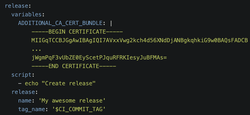 Support for custom CA certificates when using the release CLI