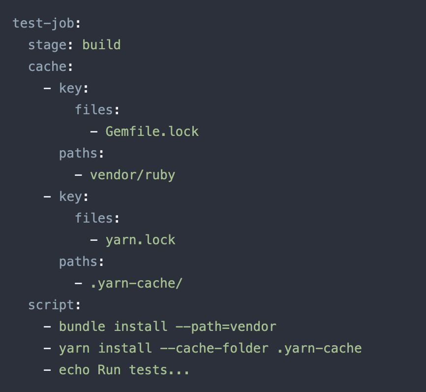 Use multiple caches in the same job
