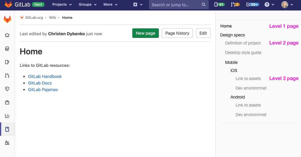 Gitlab pages. GITLAB Wiki. GITLAB для чайников. GITLAB desktop. GITLAB меню.