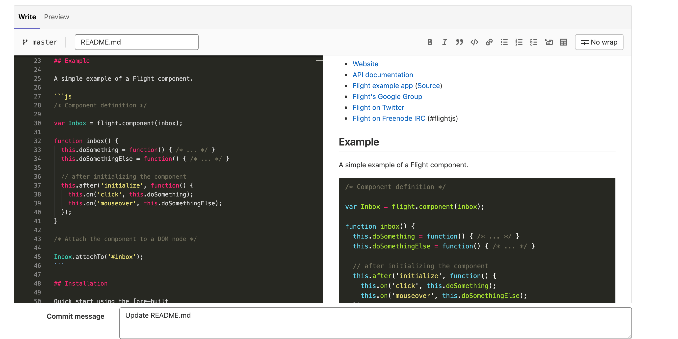 Preview Markdown live while editing