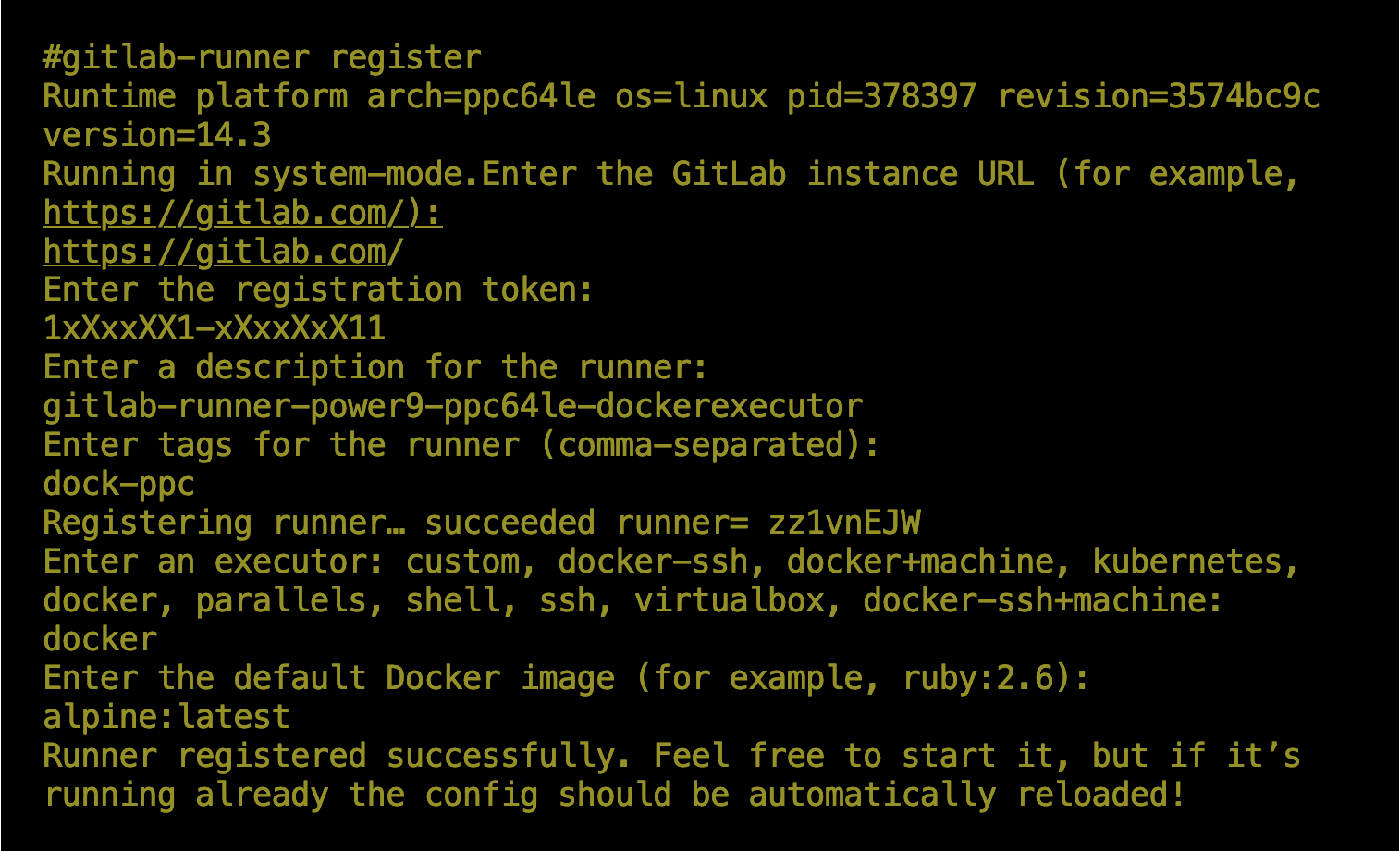 GitLab Runner on IBM POWER9 (Linux OS)