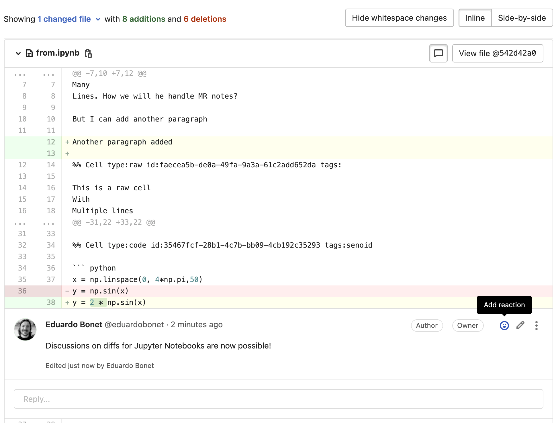Cleaner diffs for Jupyter Notebook files