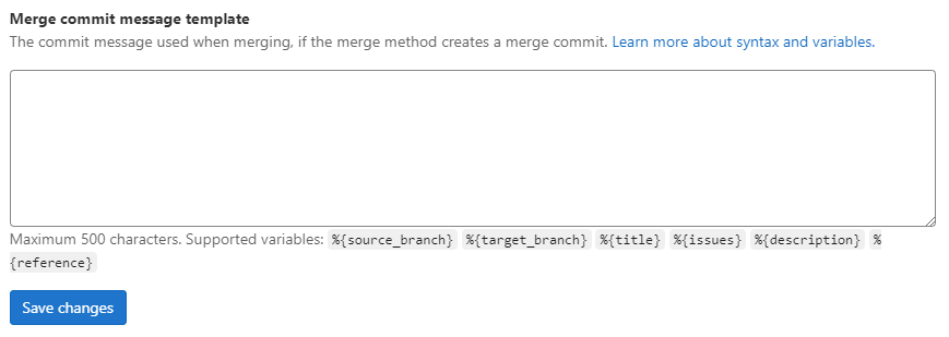 Merge commit message template