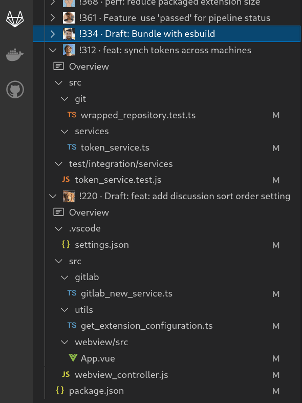 View file tree when reviewing in Visual Studio Code
