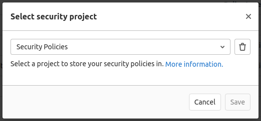 Unlink security policy projects