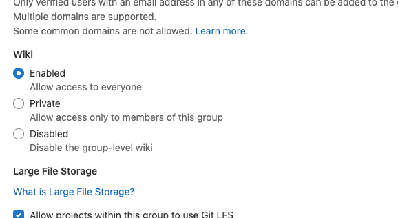 Configure wiki visibility for groups