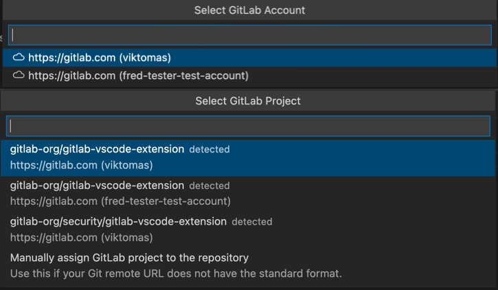 Multiple account support for GitLab Workflow in VS Code