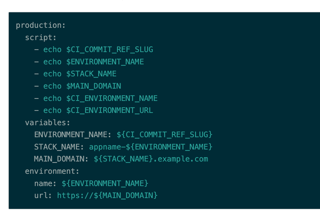 User defined variables