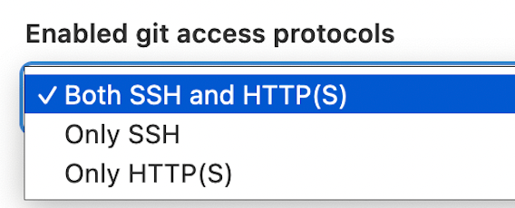 Block Git access protocols at group level