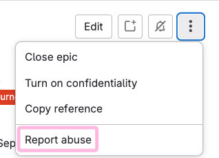 Report abuse for task, objective and key result items