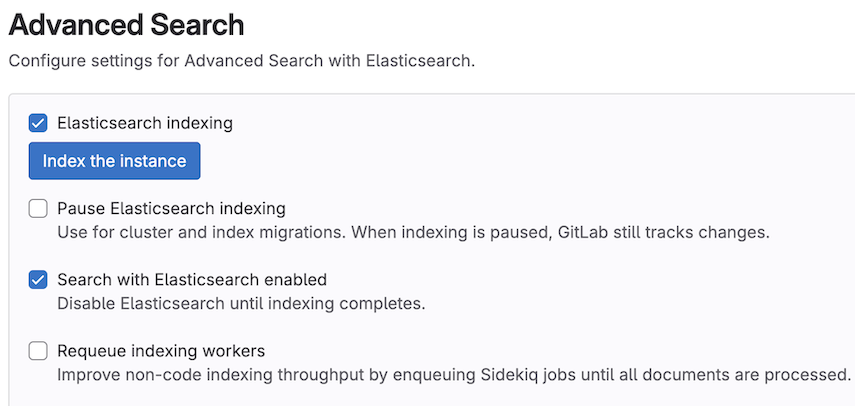 End-to-end instance indexing for advanced search