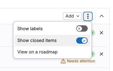 Easily remove closed items from your view