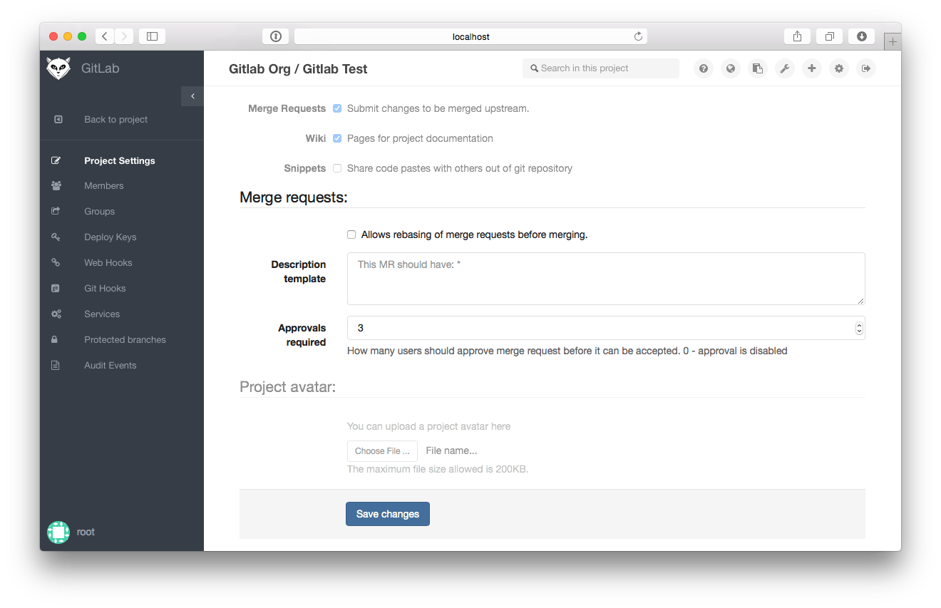 Setting up merge request approvers