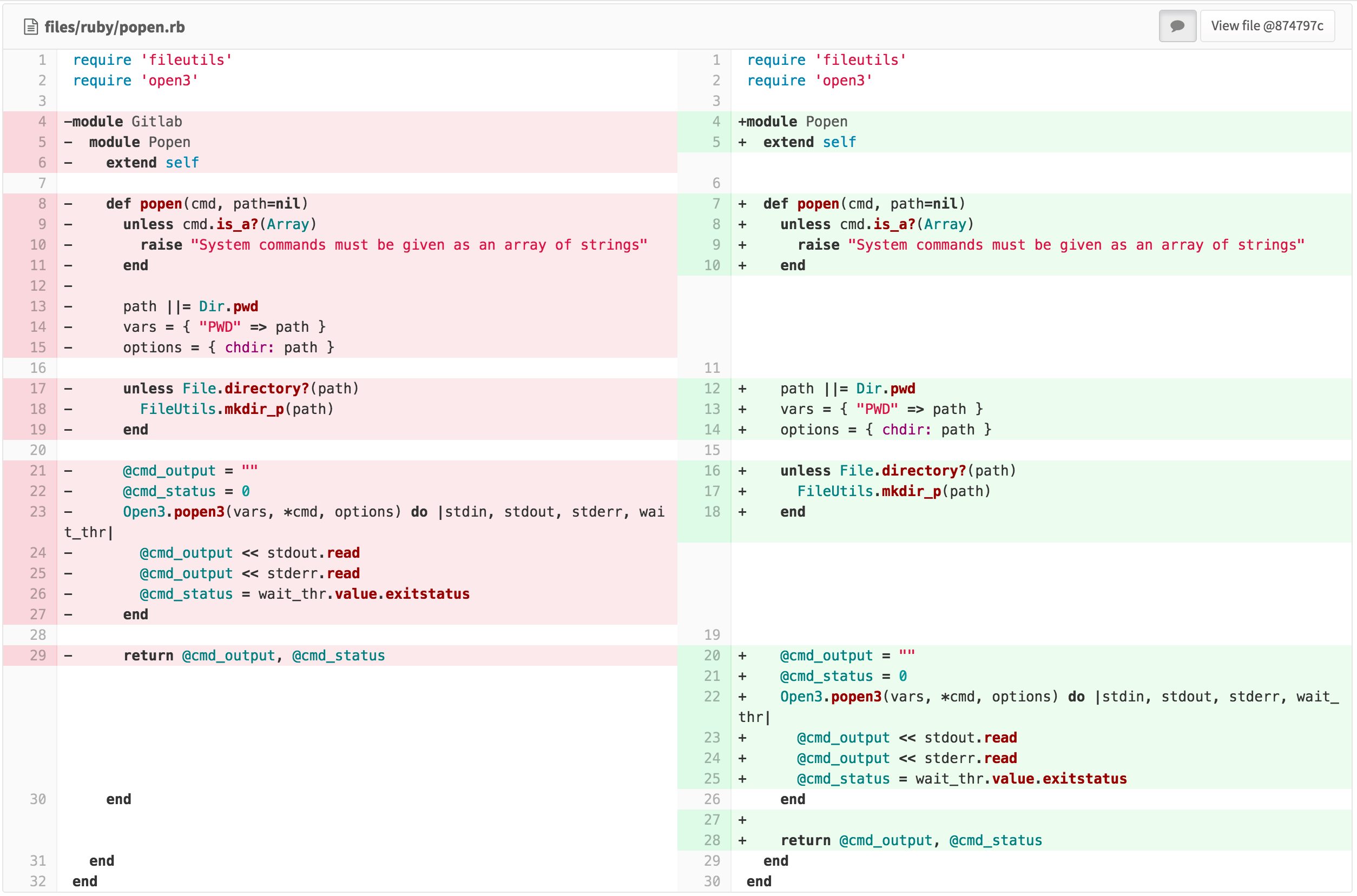 Better side-by-side diffs in GitLab 8.10