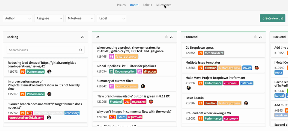 Issue Boards in GitLab 8.11