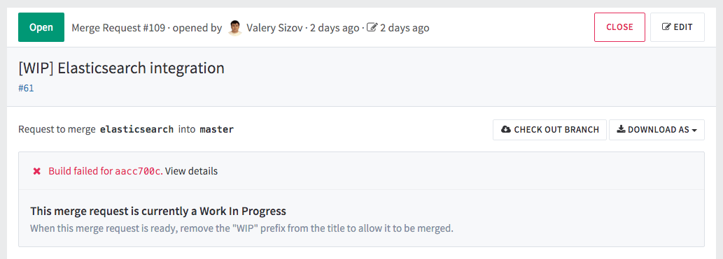 WIP merge request in GitLab 8.3