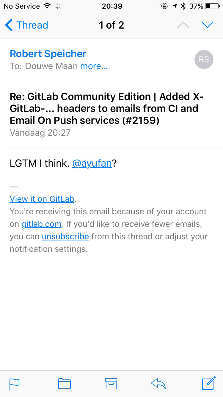Quickly unsubscribe from a thread in GitLab 8.4