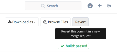 Revert any commit in GitLab 8.5
