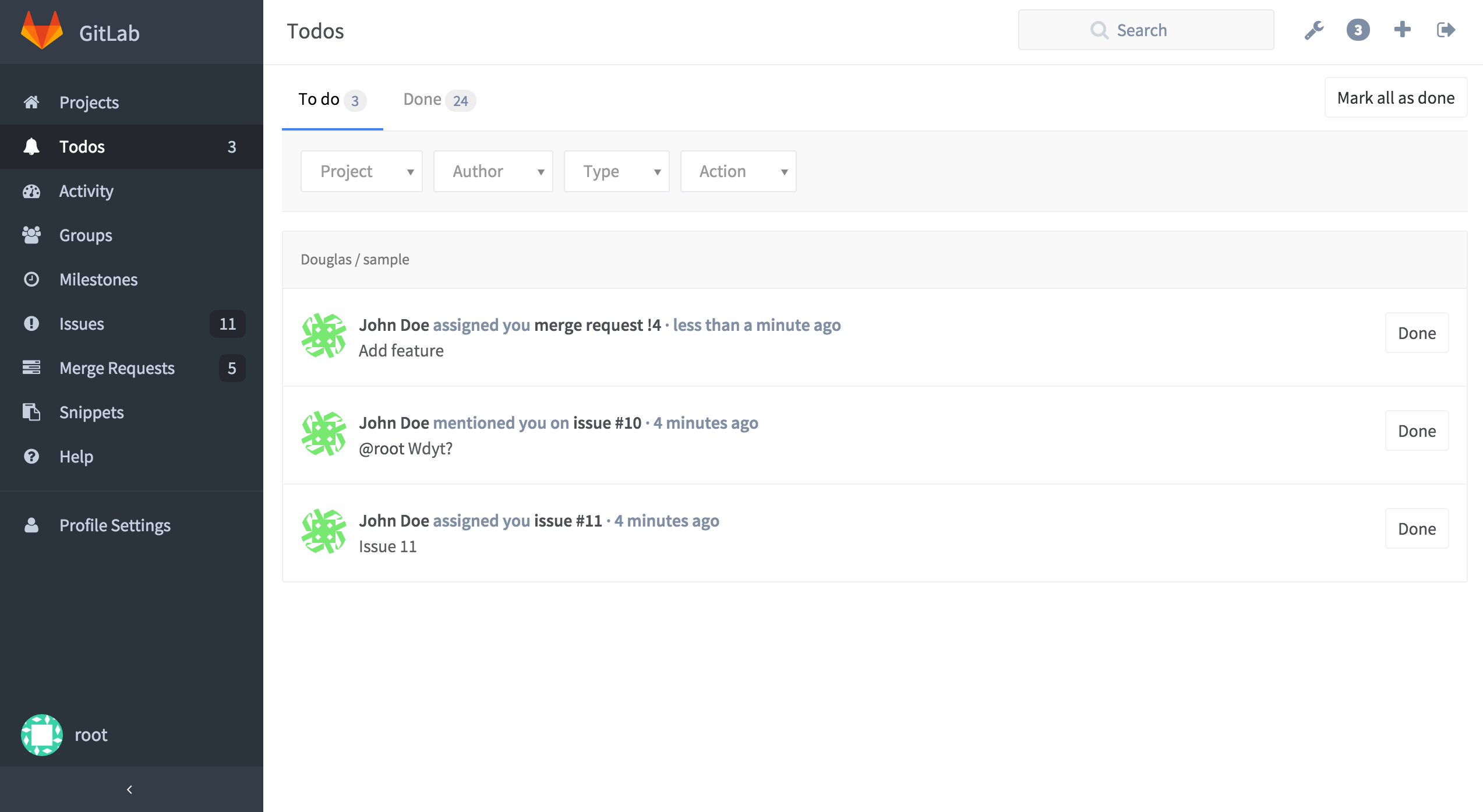 Todos in GitLab 8.5