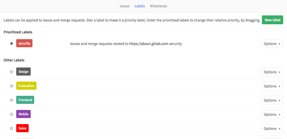 Priority Labels in GitLab 8.9