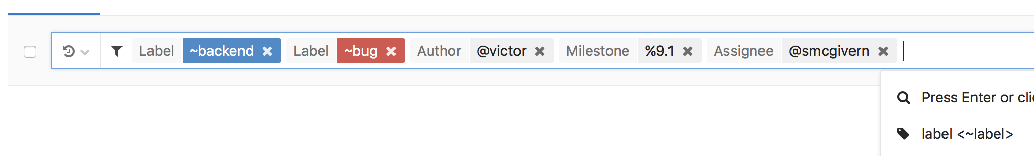 Remove Filter in Search Bar