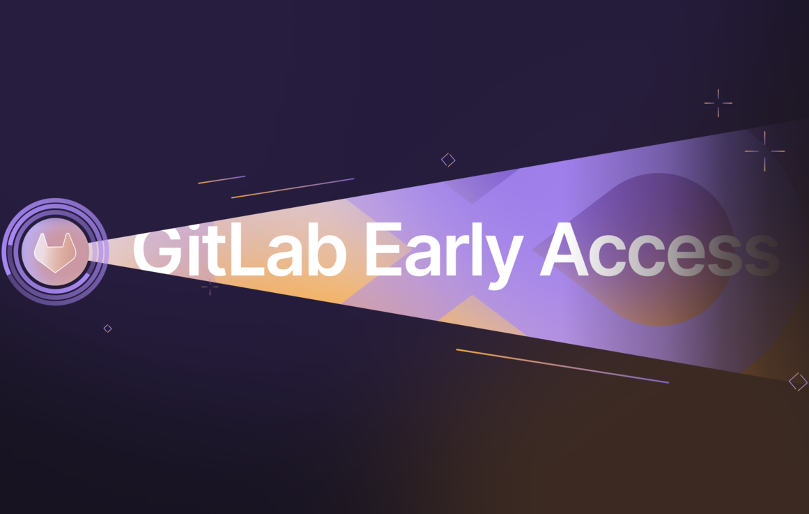 Gitlab Logo shining light over the words "GitLab Early Access"