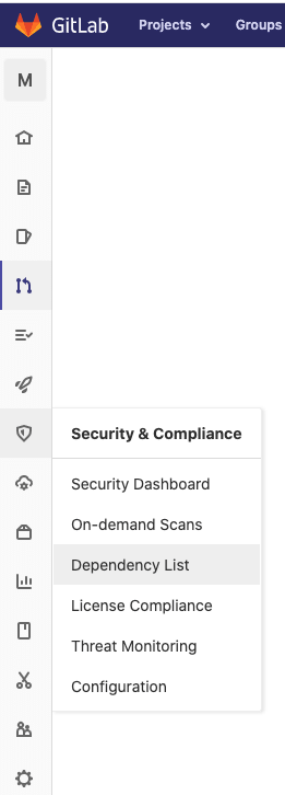 navigate to the dependency list