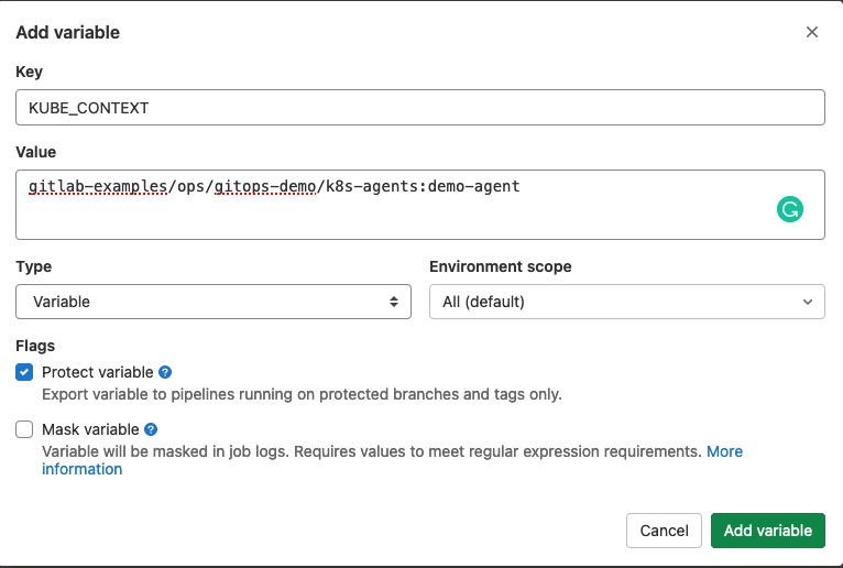 KUBE_CONTEXT variable setup